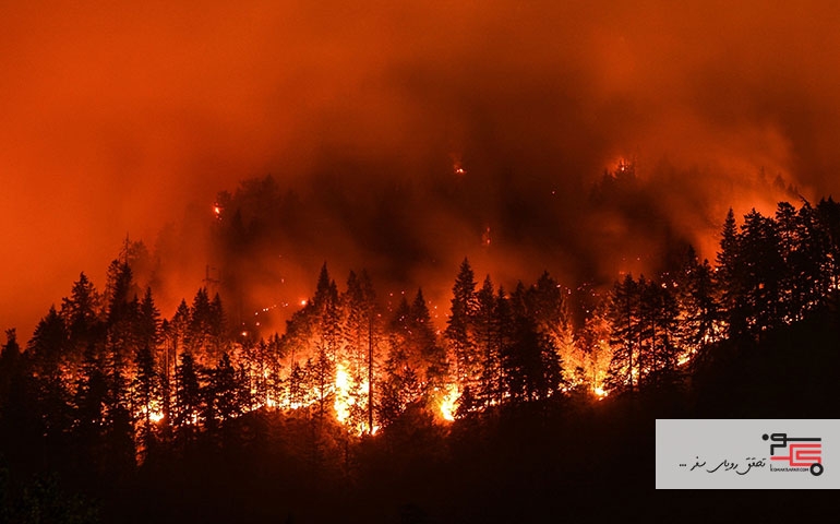 وقوع ۵ فقره آتش سوزی منابع طبیعی خراسان شمالی در شب گذشته