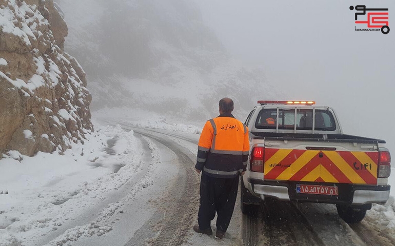 مسدود شدن مسیر 10 روستای بانه با بارش برف